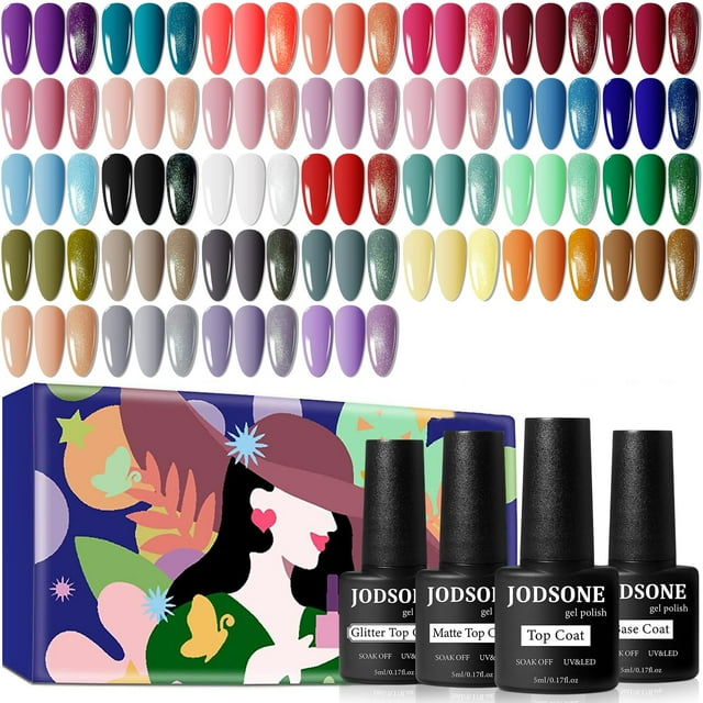 Set de Esmaltes en Gel JODSONE 32 Colores 5 ml con Base y Top Coat