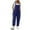 Dark Blue, variant on Akafmk Plus Size Jumpsuits for Women Summer, Casual Rompers for Women, Womens Fashion Summer Solid Pocket Casual Sleeveless Suspender Jumpsuit Loose Fitting Overalls