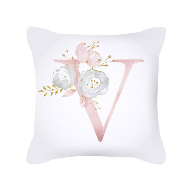 Funda de almohada con diseño de letras, funda de cojín para sofá o coche, almohada para decoración del hogar Wmkox8yii HFSH1166