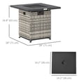 thumbnail image 3 of Outsunny Propane Fire Pit Table, Rattan Gas Fire Pit Table, Mixed Grey, 3 of 10