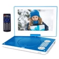 thumbnail image 1 of Reproductor de DVD portátil HotHot con pantalla giratoria HD de 12,5 pulgadas, azul, 1 of 7