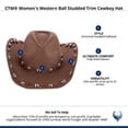 thumbnail image 5 of CTM  Western Ball Studded Trim Cowboy Hat (Women), 5 of 5