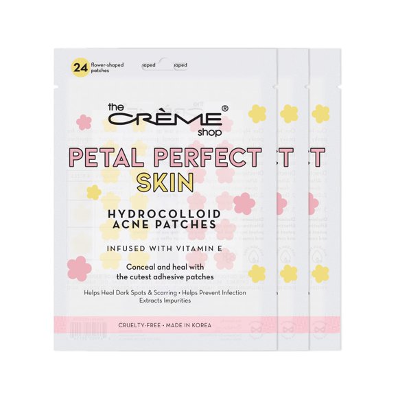 The Crme Shop Petal Perfect Skin - Parches hidrocoloides para acné | Rosa y amarillo (paquete de 3)