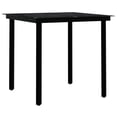 thumbnail image 2 of Bowery Hill PE Rattan Powder-Coated Steel Glass Garden Dining Set in Black, 2 of 13