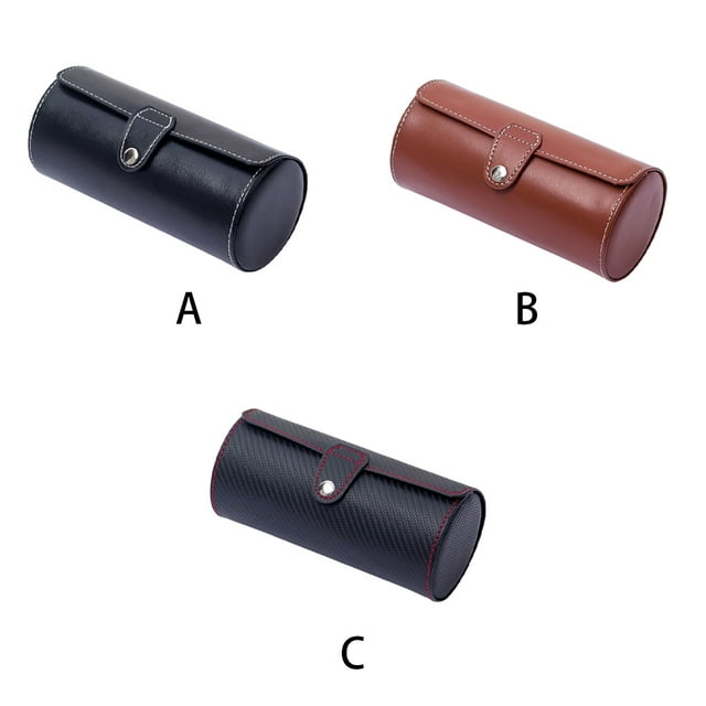Watch Roll Case PU Leather Bracelet Display Hand Chain Ties Storage Pocket Jewelry Hand Chain Protection Show Organizer Box Men Women Black