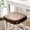 Khaki-L, variant on Quilted Corduroy Seat Chair Cushion with Ruffled Skirt Edge, Decorative Daisy Embroidered Anti- Dining Seat Pad for Home