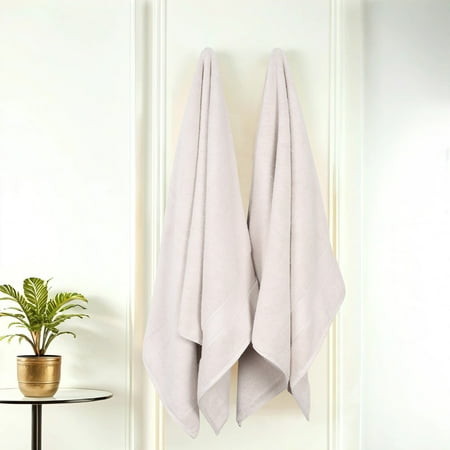 Superior Belmont Zero Twist Ultra-Soft Bath Sheets, Set of 2, Silver