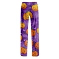 thumbnail image 5 of Halloween Pajama Pants for Women Spider Web Witch Hat Drawstring Horror Sleep Pants Bat Skeleton Wide Leg Funny Pajama Pants, XL, 5 of 5