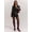 Black, variant on Women's Double Breasted Faux Leather Jacket, Belted Oversized Fall Coat