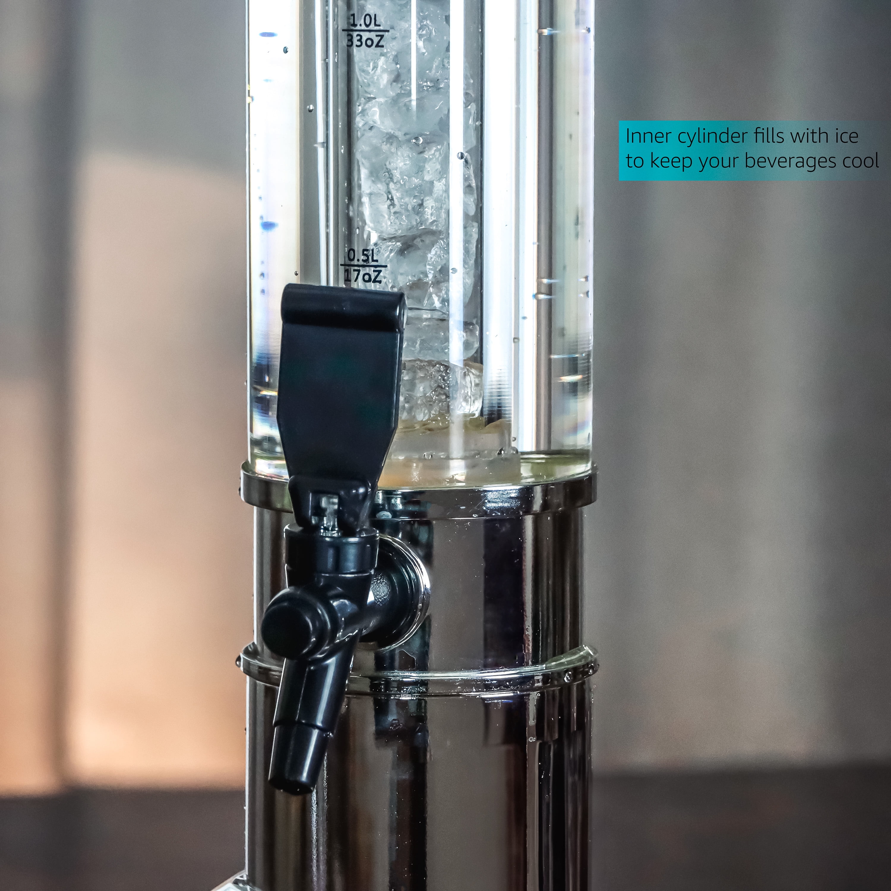 Drink and Beverage Dispenser with Optional Ice Core