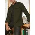 thumbnail image 4 of JMIERR Men Shirt Flannel Corduroy Long Sleeve Casual Shirt Jacket Button Up Shacket Jacket with Flap Pocket S-XXL, 4 of 6
