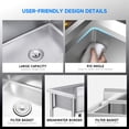 thumbnail image 6 of Stainless steel multi-purpose sink, multi-style prep sink, freestanding with three-way pre-rinse faucet, under-sink shelf and hot and cold water kit, suitable for restaurants, commercial ki, 6 of 9