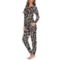 thumbnail image 2 of SCRAWLGOD Leopard Print Women Pjs Sets for Women Long Sleeve and Pants Pajama Set Crewneck Pajamas Set of 2 Breathable Loungewear Sets Woman Travel Size XS, 2 of 6