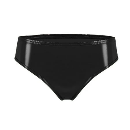 Women Shiny Metallic Panty Briefs High Cut Ballet Dance Underwear Shorts Lingerie Bodysuit with Push up Bra