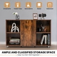 thumbnail image 5 of Canddidliike Wood Storage Cabinet with Wheels and 6 Compartments-Rustic brown, Floor Storage Cabinet for Home Office Sideboard Storage Organizer, 5 of 5