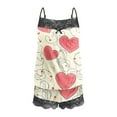 thumbnail image 5 of Rciityk Valentines Womens Pajama Sets Shorts Cute Heart Print Spaghetti Strap Lace Tank Tops and Shorts Pjs Sets Summer Lounges Ladies Nightwear, 5 of 5
