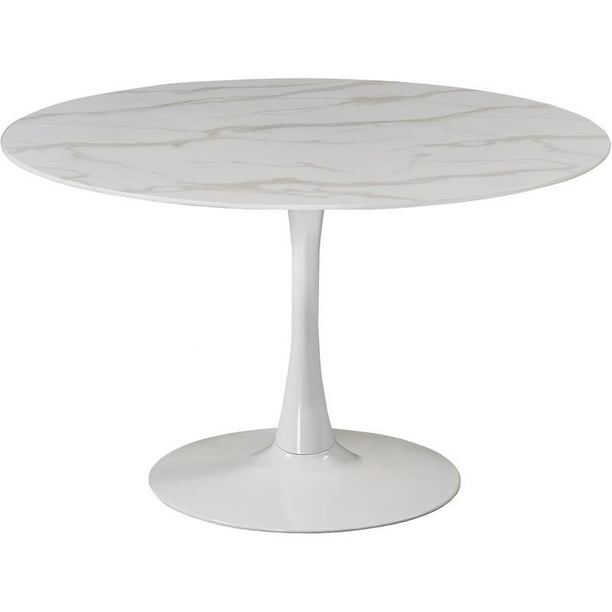 Faux Marble Top Dining Table, Fake White Marble Dining Table