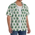 thumbnail image 4 of Honeii 's Peacock Feathers1 for men's short-sleeved button-up collared shirt featuring a pocket, perfect for beach vacations, and travel adventures., 4 of 5