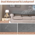 thumbnail image 4 of 100% Waterproof Oversized Loveseat Couch Cover, Dual Waterproof Sofa Cover, Stretch Jacquard Sofa Slipcover, Leakproof Furniture Protector for Kids, Pets, Dog and Cat,Grey, 4 of 12
