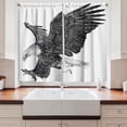 thumbnail image 2 of Ambesonne Animal Kitchen Curtains, Bald Eagle Swoop Sketchy, 55"x45", Black Pale Grey, 2 of 3