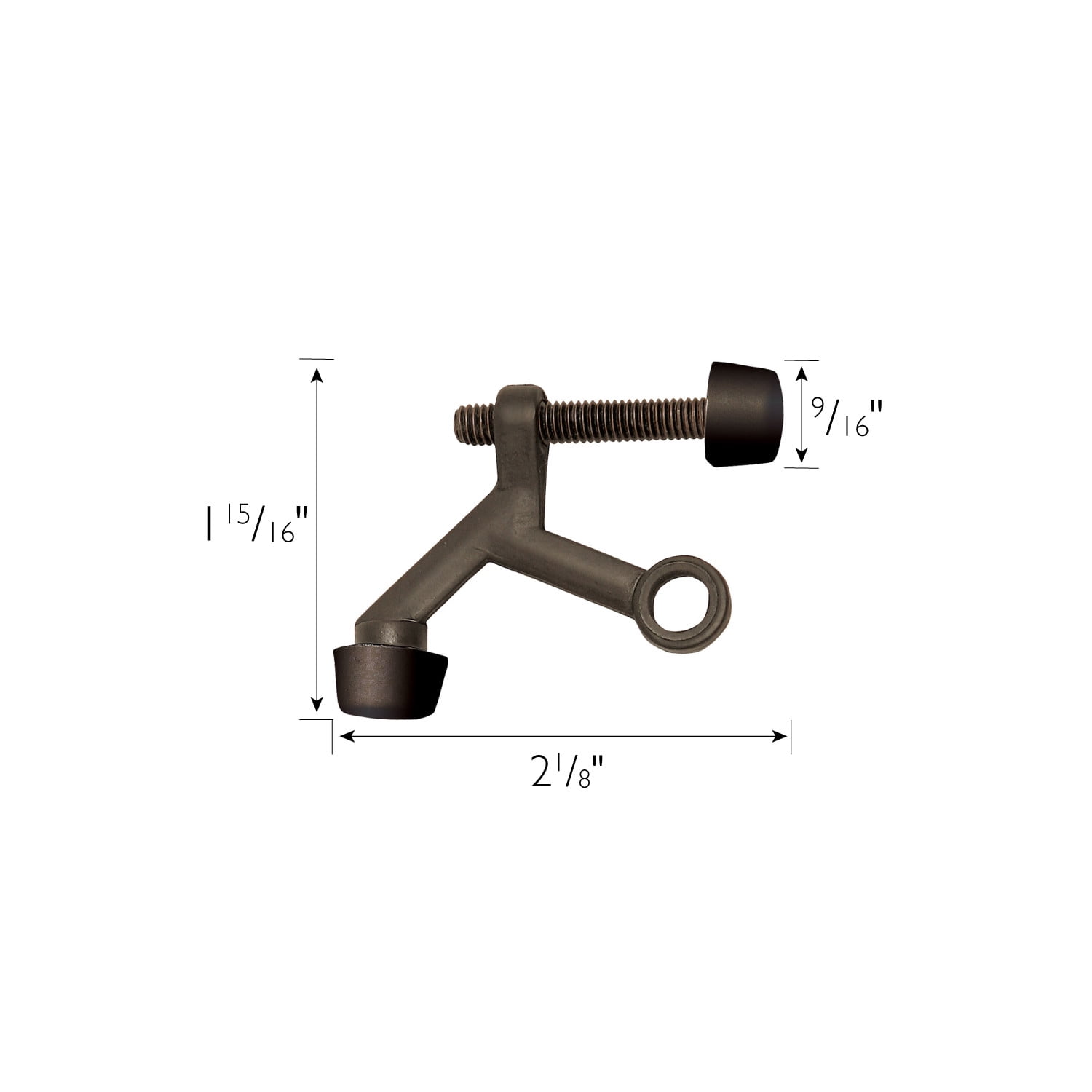 Design House 5-Pack Adjustable Hinge Pin Door Stoppers with Rubber Tips, Oil Rubbed Bronze