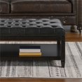 thumbnail image 4 of Sylvan Touffeté Cocktail Stockage Pouf Vintage Noir Brun Simili Cuir, 4 of 16