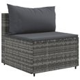 thumbnail image 2 of vidaXL 9 Piece Garden Sofa Set with Cushions Grey Poly Rattan, 2 of 5