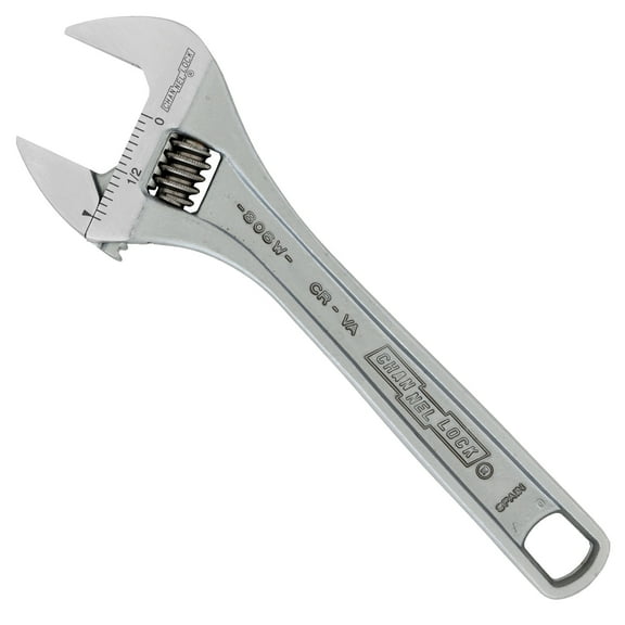 CHANNELLOCK 6-inch Adjustable Wrench, Precise .94-inch Width Mouth Jaw Capacity (806W)