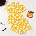 thumbnail image 3 of WOYY Girls Halloween Short Sleeve Button Down Shirt Shorts Pajamas, 2-Piece, Sizes 3-14, 3 of 8