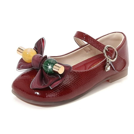 

Dreamtale New Jelly Mary Jane Shoes Cosplay Frozen Elsa Anna Cinderella Princess Shoes for Kid(Candy Bow Red 13M US Little Kid)