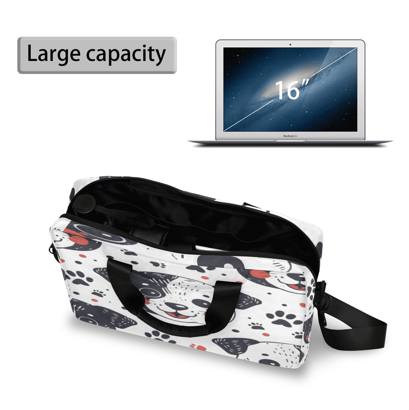 Herdesigns Funny Dog Laptop Bag for Women Men, Computer Case Briefcase Messenger Bags, 15-15.6 inch Laptop Sleeve Shoulder Bag