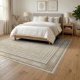 thumbnail image 3 of ODIKA 6'x9' Washable Area Rug Beige Contemporary Loves Rectangular Neutral Ivory Shaped for Family Room, Living Room, Master Bedroom, Non-Slip, Easy Care, 3 of 7