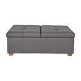 thumbnail image 4 of CorLiving Yves Large Fabric Tufted Rectangle Ottoman with Double Storage and Wood Legs, 4 of 9