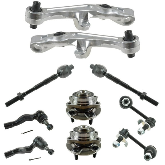 TRQ 10 pc Steering & Suspension Kit Control Arms Wheel Bearings Tie Rods New PSA59968 Fits select: 2003-2004 INFINITI G35, 2003-2004 NISSAN 350Z