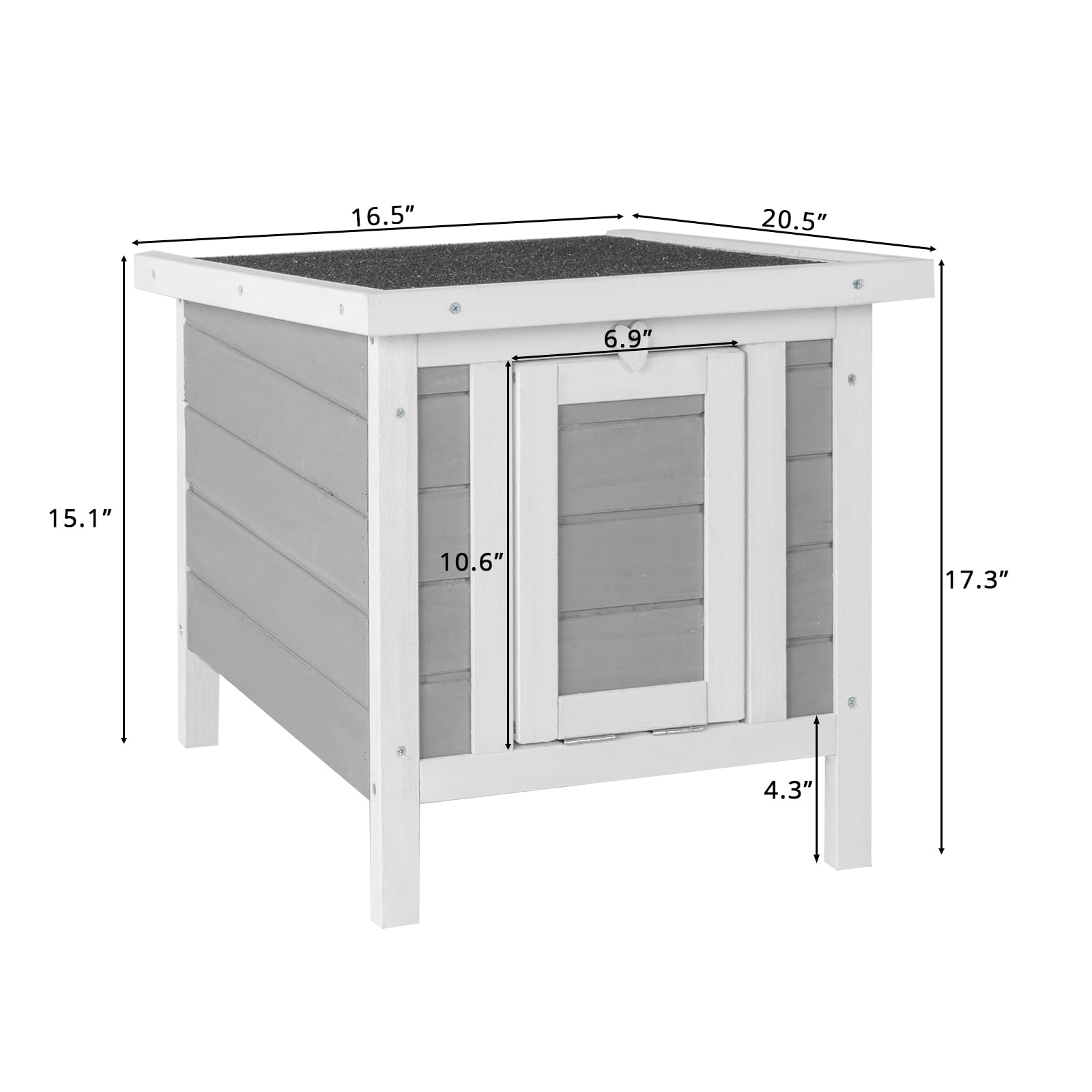 Zimtown 20" Small Chicken Coop Bunny Hutch Cat House Small Animal Poultry Cage Gray