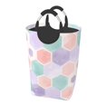 thumbnail image 1 of DouZhe 50L Rectangular Laundry Basket, Watercolor Honeycomb Shape Prints Waterproof Foldable Laundry Hamper with Aluminum Handles, 1 of 6