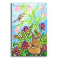Epic Art 'Bunny and Sparrow' by Carissa Luminess, Acrylic Glass Wall Art, 24"x36"