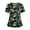 Green, variant on Halloween Nurse Uniform Tops, V Neck Short Sleeve with Pockets Side Slit Print, Comfortable Scrub Shirt for Halloween Party,Green M