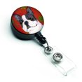 thumbnail image 1 of Carolines Treasures SS4723BR Boston Terrier Rouge & Vert Flocons de Neige Noël Rétractable Badge Bobine, 1 of 2