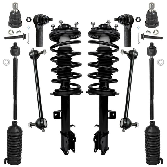 Detroit Axle - Front Struts w/Coil Spring Lower Ball Joint Sway Bar Tie Rod w/Boots Replacement for 2001-2004 Ford Escape Mazda Tribute