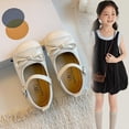 thumbnail image 6 of Viluyesy Girls’ Spring Summer Leather Flat Shoes – Soft Sole Comfortable Fashion Footwear with Bowknot Detail and Timeless Minimalist Design Beige Size 11.5, 6 of 10