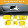 thumbnail image 3 of Cubierta de Tazón de Mango de Puerta Interior para Jeep Wrangler Gladiator JT 4DR 2018-2024 Marco de Decoración de Mango Interior Amarillo ABS 4 Pcs, 3 of 6