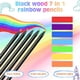 thumbnail image 2 of 7-In-1 Wooden Rainbow Pencils, Multicolored Pencils Assorted Colors Art-Supplies for Drawing Colorin, 2 of 5