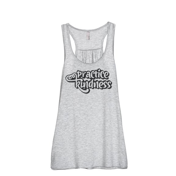 Practice Kindness Women's Fashion Sleeveless Flowy Racerback Tank Top Sport Grey Small