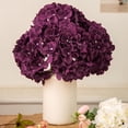 thumbnail image 5 of Silk Hydrangea Artificial Flowers Heads with Stems for Wedding Home Decor Pack of 6 (Purple) A, 5 of 5