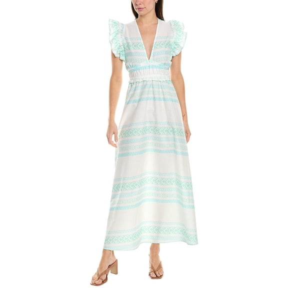 Sail to Sable womens Cap Sleeve Maxi Dress, xs, Green