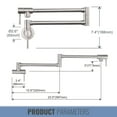 thumbnail image 5 of Wall Mounted Pot Filler with Double Handle in Brushed Nickel, 5 of 6