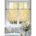thumbnail image 6 of Sheer Curtains 45 Inches Long, White Yellow Daisy Light Filtering Window Curtains for Living Room/Bedroom, Spring Summer Floral Botanical Rod Pocket Voile Sheer Curtain Drapes, 52"W x 45"L, 2 Panels, 6 of 8