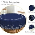 thumbnail image 3 of Christmas Round Tablecloth 70 Inch Navy Blue and White Snowflakes Circular Table Cloth Washable and Reusable Fabric Table Cover for Kitchen Dining Winter Holiday Xmas New Year Party Decoration, 3 of 7