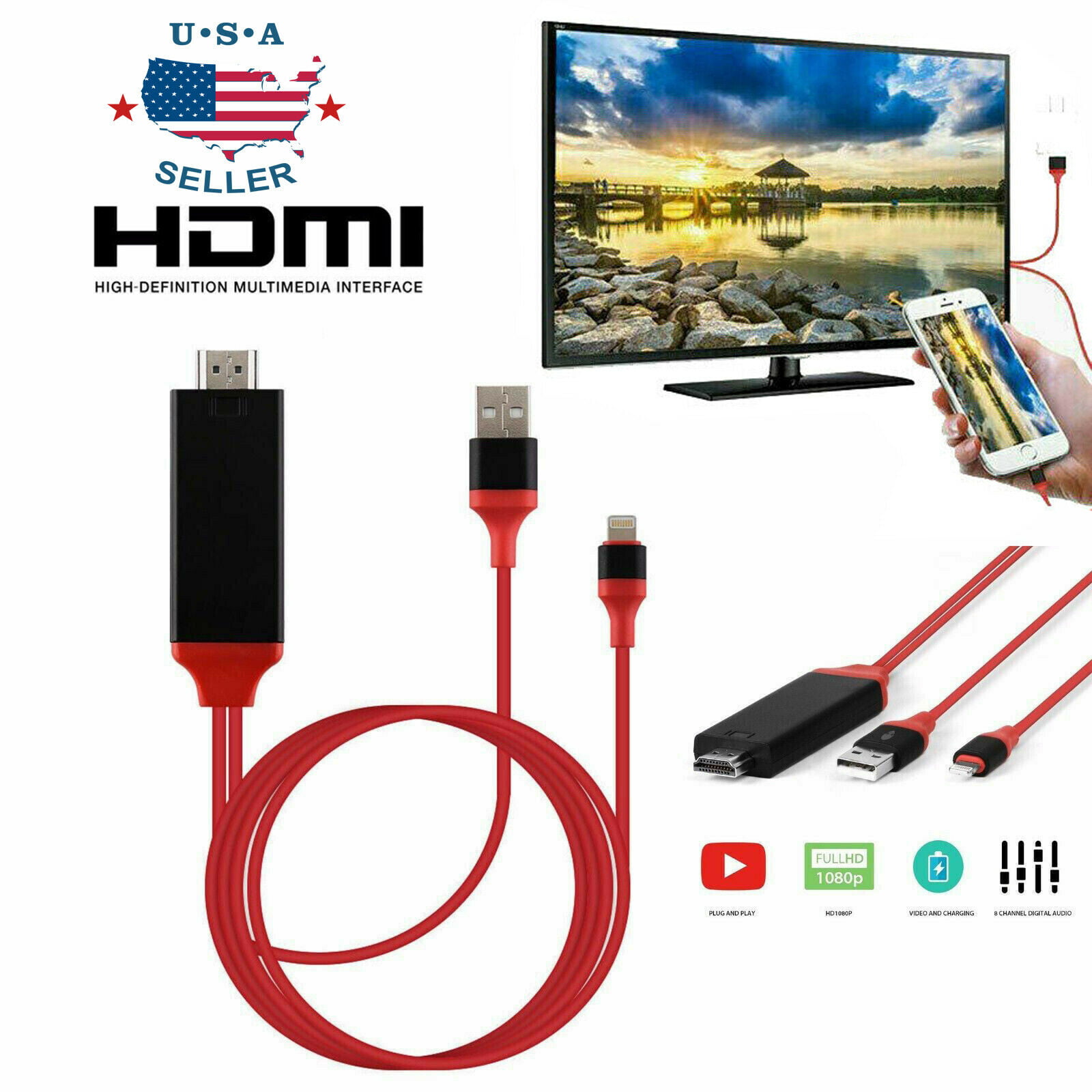 Kanex ATV Pro HDMI to VGA cable adapter cable with audio converter1080P HDTV HD 